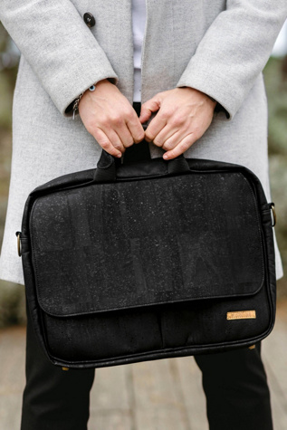 Женская сумка Tiradia Cork Tiradia Productivity Briefcase, цвет: Чёрный — фото 3