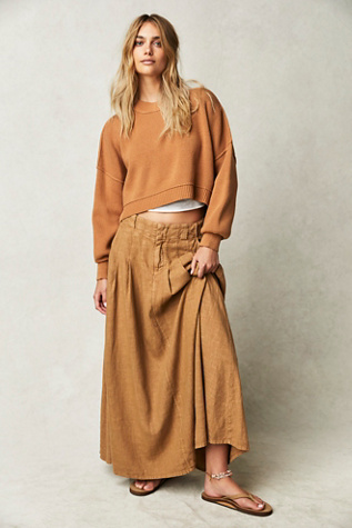 Coastal Maxi Skirt at Free People in Iced Coffee, Size: US 6