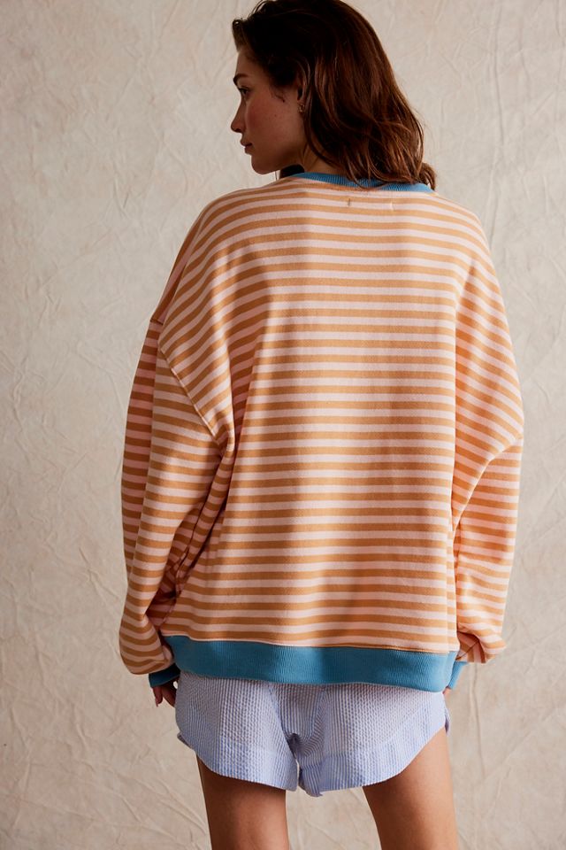 Classic Striped Oversized Crewneck Free People
