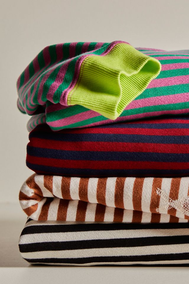 Classic Striped Oversized Crewneck #5