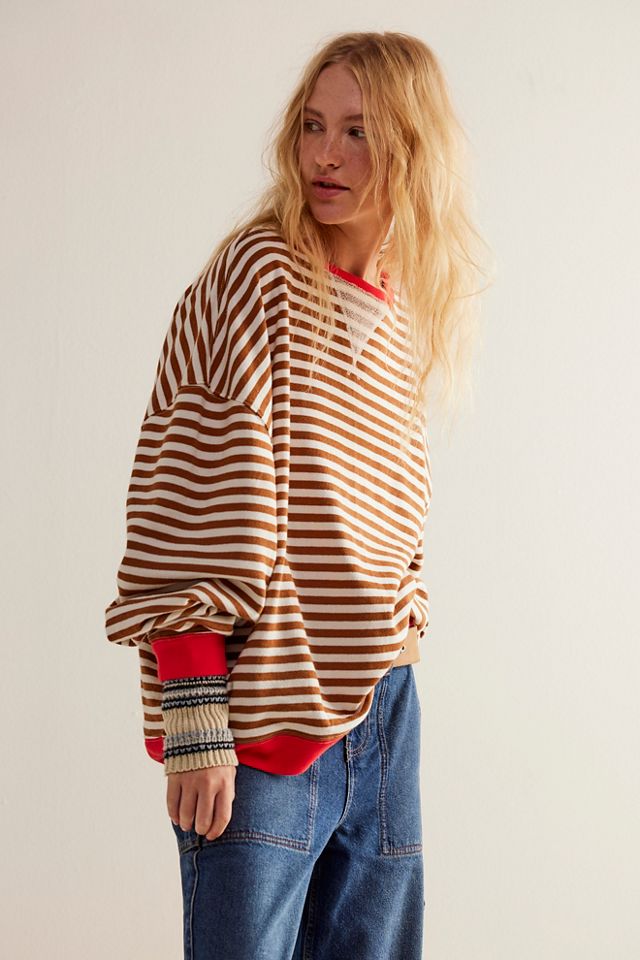 Classic Striped Oversized Crewneck | Free People