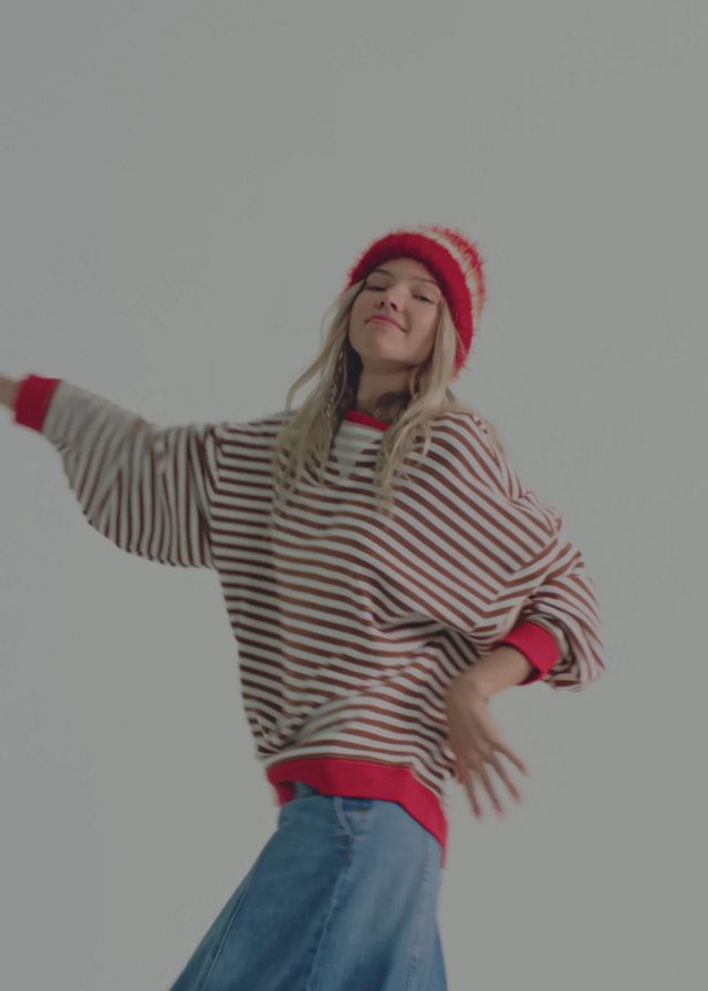 Classic Striped Oversized Crewneck | Free People