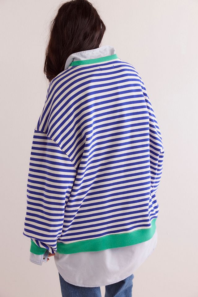 Classic Striped Oversized Crewneck Free People