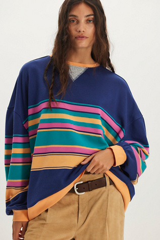 Classic Striped Oversized Crewneck