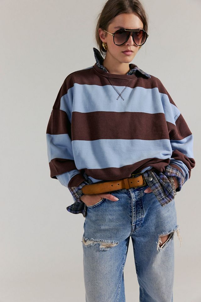 Classic Striped Oversized Crewneck #2
