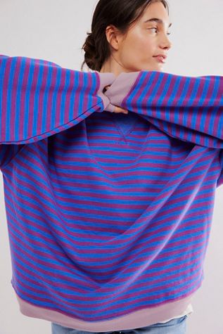 We The Free Classic Striped Oversized Crewneck