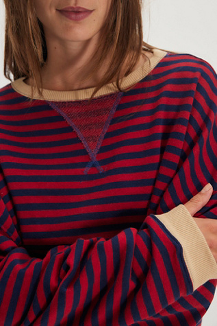 Classic Striped Oversized Crewneck product page