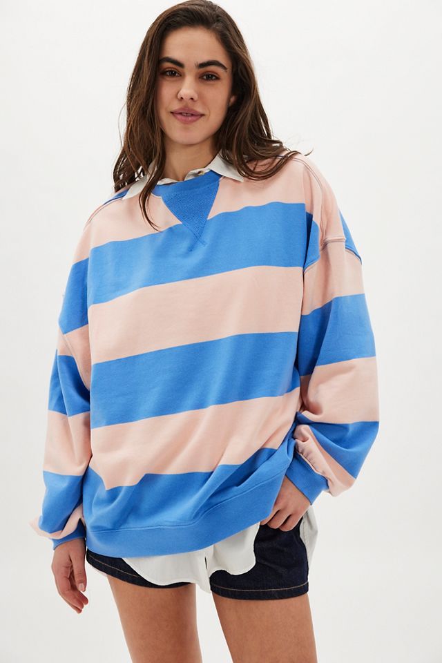 We The Free Classic Striped Oversized Crewneck #2