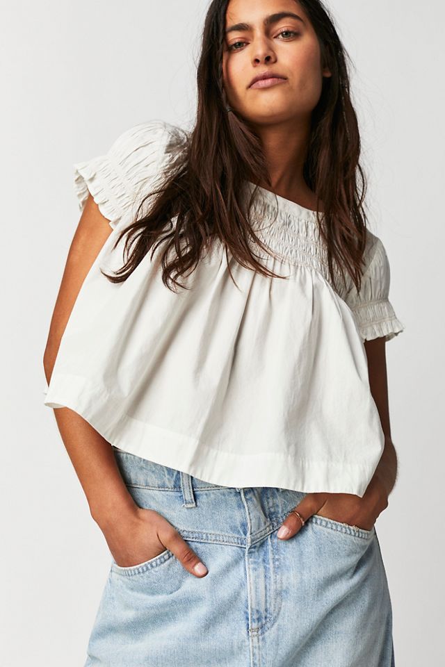 Spring Fling Ivory Lace Puff Sleeve Top