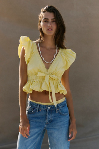 Bring The Bubble Top by free-est at Free People in Yellow, Size: XS