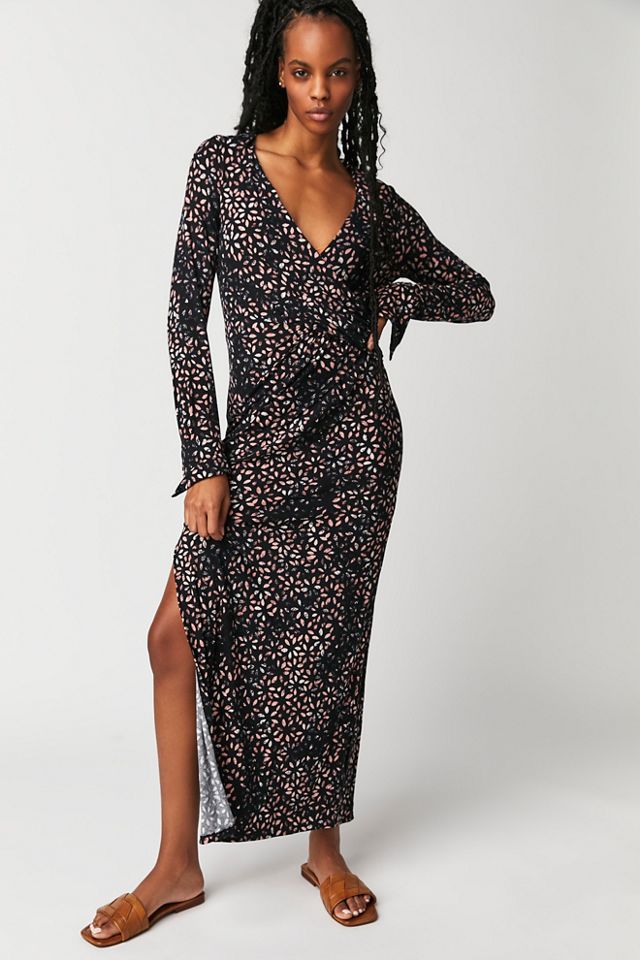 Free people shop floral wrap dress