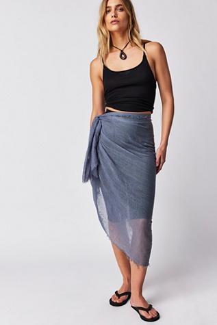 Rosalita Sheer Sarong at Free People in Slate