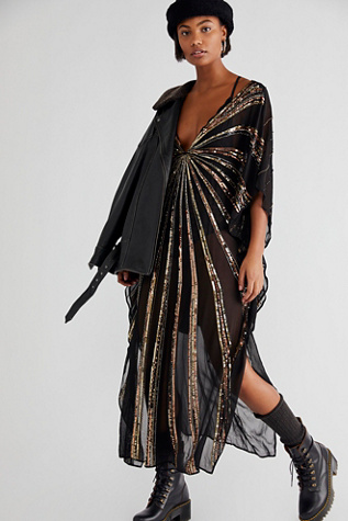 Starburst Avenue Embellished Kaftan By Jen's Pirate Booty At Free People In Black, Size: S/P