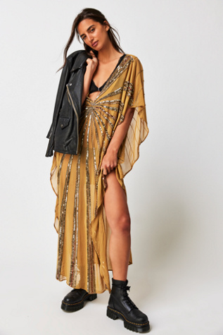 Free people 2024 gold dress