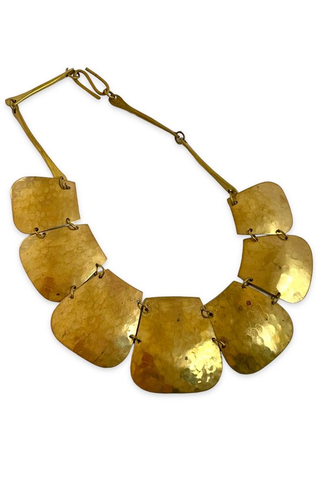 Vintage Hammered Brass Modernist Collar Selected by MARMALADE