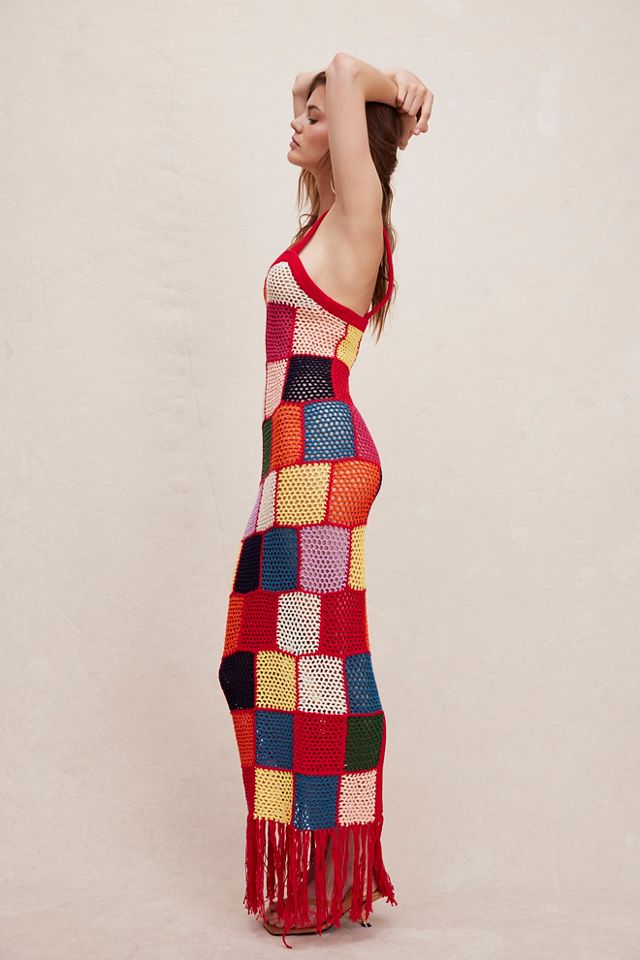 Free people clearance crochet maxi dress