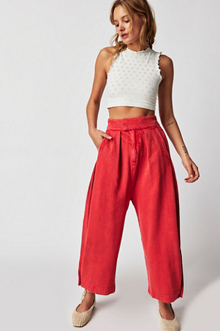 Free People Cool Harbor Wide Leg Pants In Black