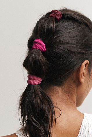 Kaxi Slick Back Pony Tail Holders By Kaxi Co. At Free People In Pink Combo