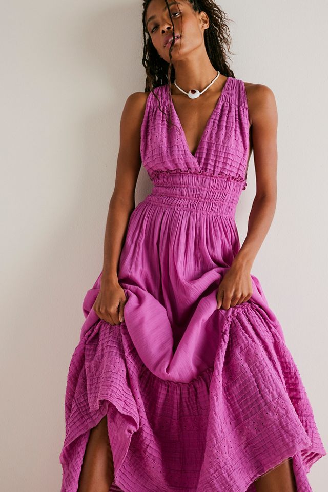 Free people pink outlet maxi dress