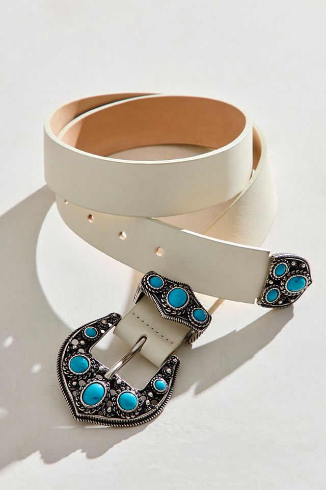 Free People Tumbled Turquoise Leather Belt Starcrossed Studded Belt | Free People main image 3