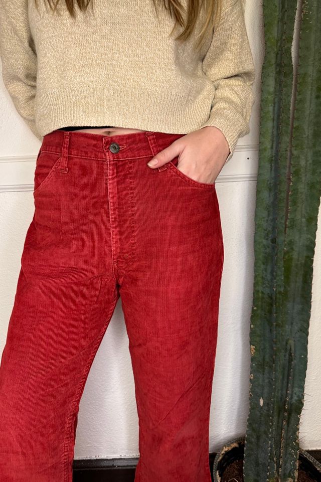 1970s Burgundy Levi Corduroy Pants Selected by Grievous Angel Vintage