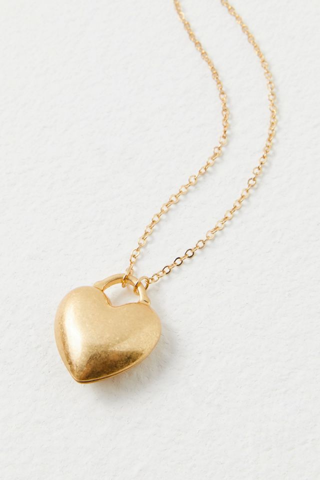 Free People Lucy Gold Plated Heart Pendant Necklace 82751777
