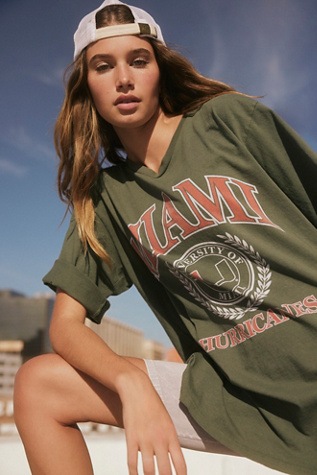 Original Retro Brand Collegiate BF Tee at Free People, Miami Canes, XS