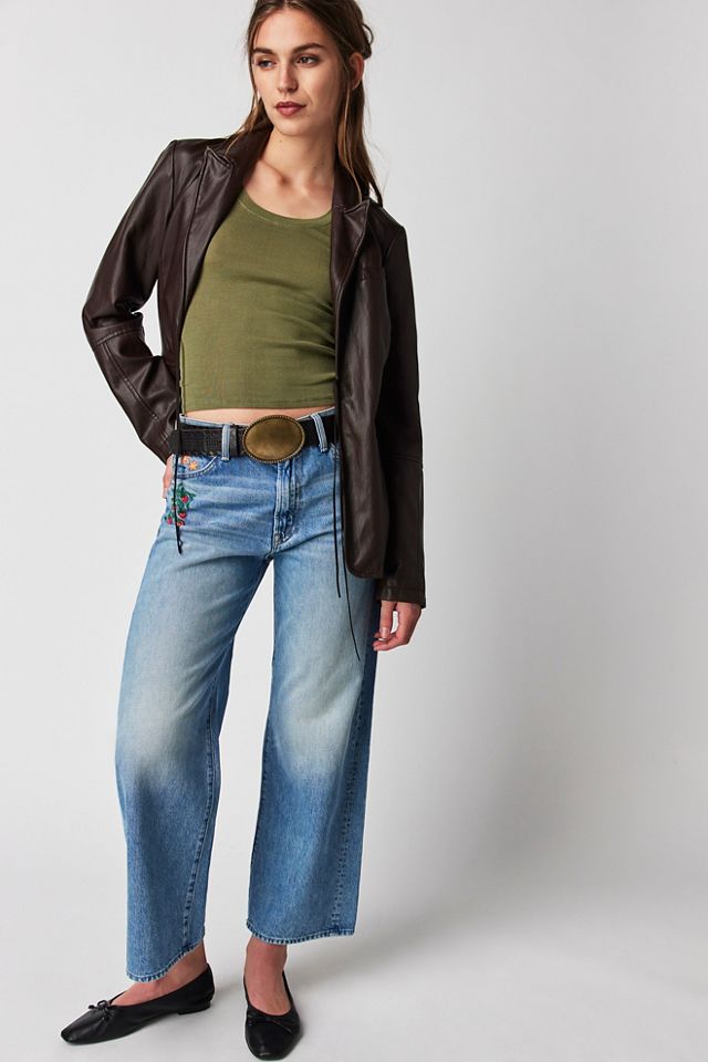 MOTHER The Dodger Embroidered Ankle Jeans #1