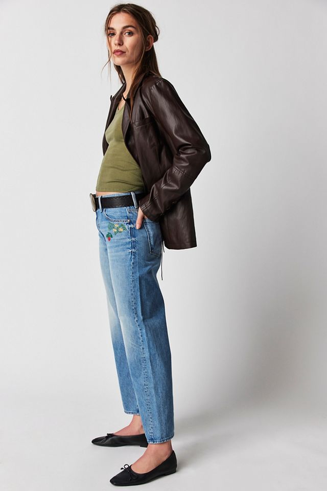 MOTHER The Dodger Embroidered Ankle Jeans #3