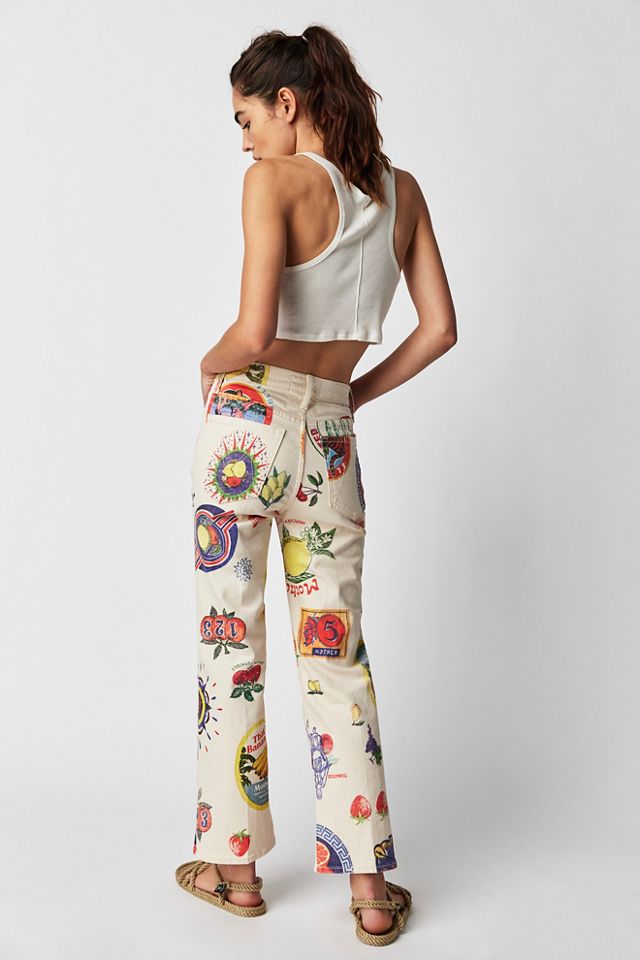 MOTHER The Rambler Zip Printed Ankle Jeans #1