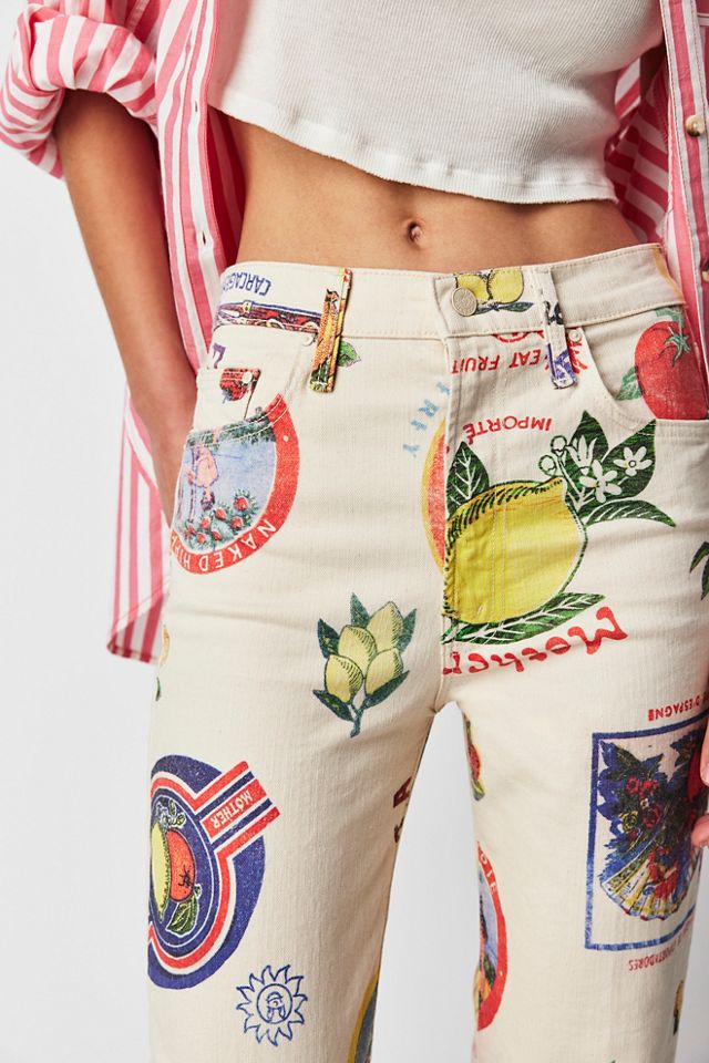 MOTHER The Rambler Zip Printed Ankle Jeans #2