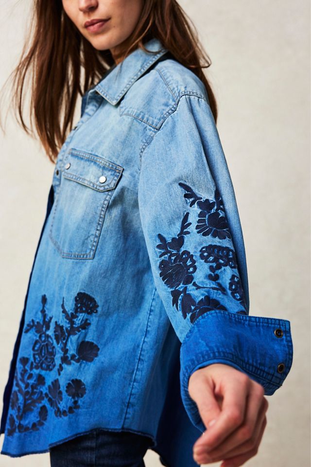 Deep Sea Embroidered Shirt | Free People UK