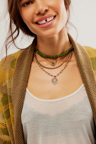 Yosemite Layered Necklace at Free People in Jade Gold