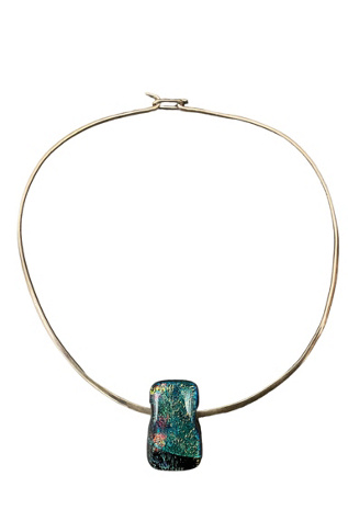 1990s Vintage Sterling Silver Handblown Glass Collar Necklace  Selected by BusyLady Baca & The Goods