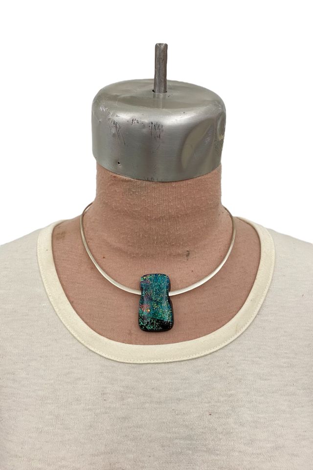 1990s Vintage Sterling Silver Handblown Glass Collar Necklace  Selected by BusyLady Baca & The Goods #3