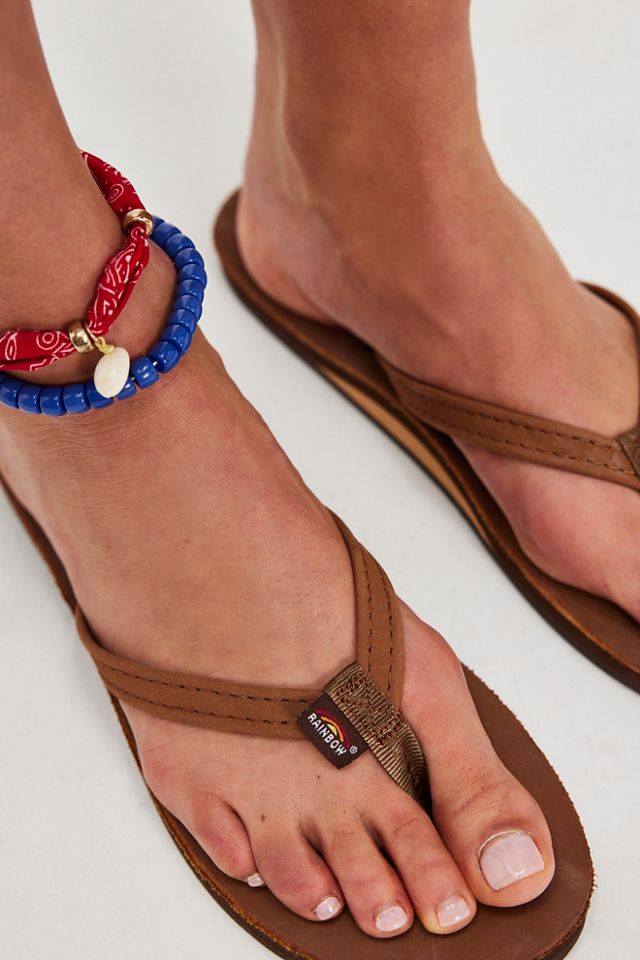 Rainbow Narrow Strap Flip Flops