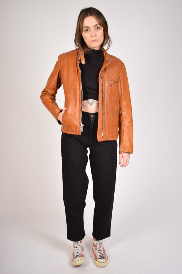 Vintage Caramel Brown Leather Jacket Selected by WolfandMoonVintage