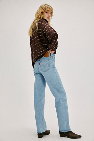 Levi's Ribcage Full-Length Jeans at Free People in Light Wash, Size: 29