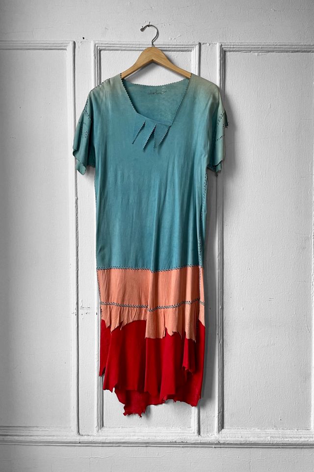 70’s Boho Suede Colorblock Dress Selected by MARMALADE #1