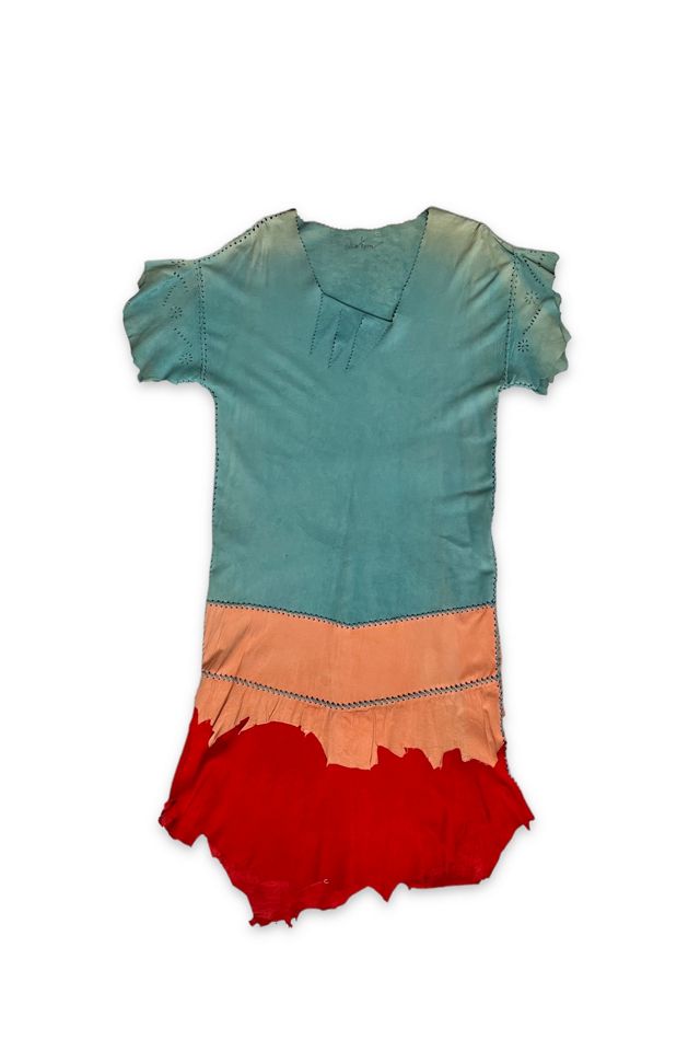 70’s Boho Suede Colorblock Dress Selected by MARMALADE #3
