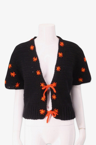 1970s Orange Blossom Tie Sweater Selected By Ritual Vintage