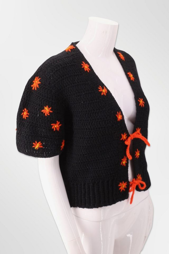 1970s Orange Blossom Tie Sweater Selected By Ritual Vintage #1