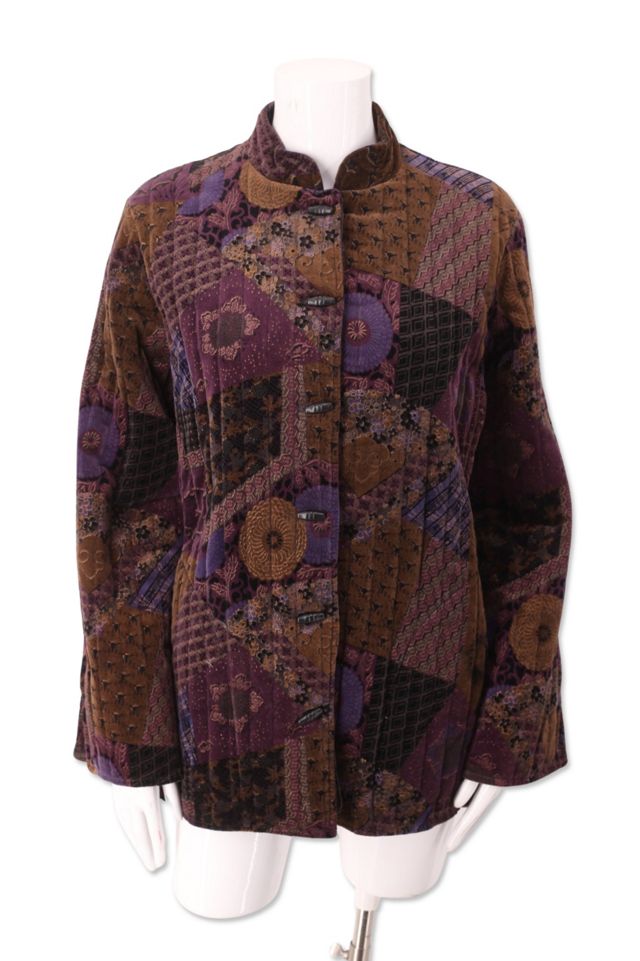 1970s Quilted Patchwork Print Velvet Chore Jacket Selected By Ritual ...