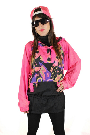 1980s Hooded Windbreaker Jacket Selected By Moons + Junes 