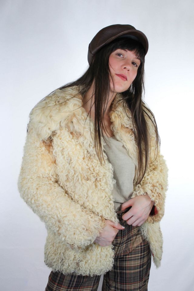 Faux Shearling-detail Jacket - Black/white - Ladies