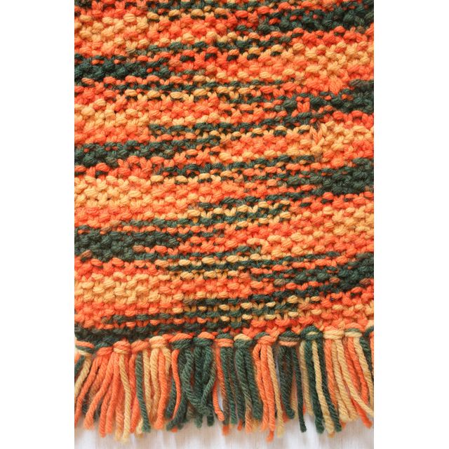 1970s Vintage Orange + Green Crochet Scarf Selected By Moons + Junes Vintage #2