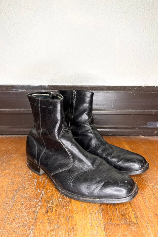 1960s Black Leather Chelsea Boots Selected by Cherry #1