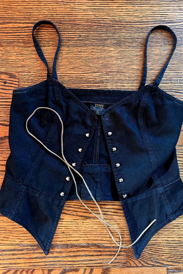 1990s JAG Lace Up Denim Top Selected by Cherry #1