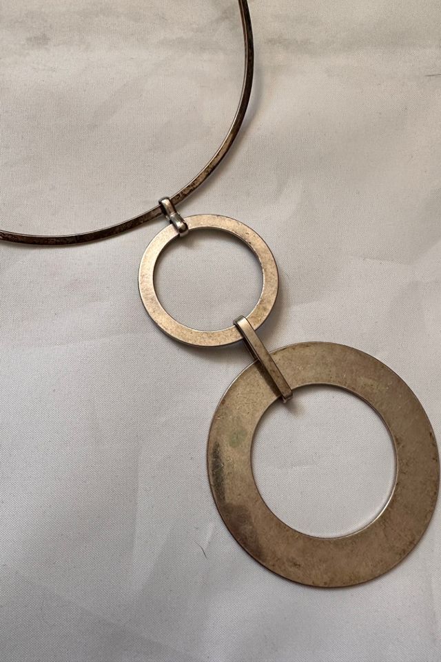 Mid Century Silver Choker with Lunar Pendant Selected by Cherry #1