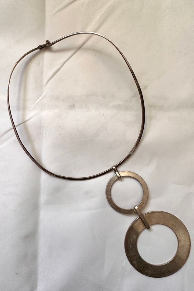 Mid Century Silver Choker with Lunar Pendant Selected by Cherry #2